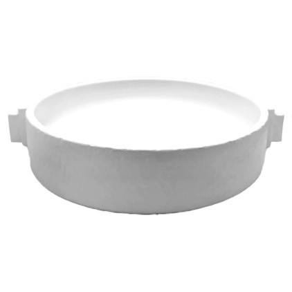 Abigails Domino Bowl with Handles Large Matte White