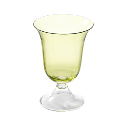 Abigails Water Glass Adriana Clear with Green (Set of 4)