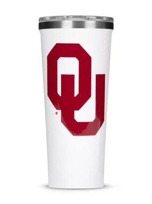 Corkcicle 24 Oz Tumbler Gloss White Univ. Of Oklahoma Big Log