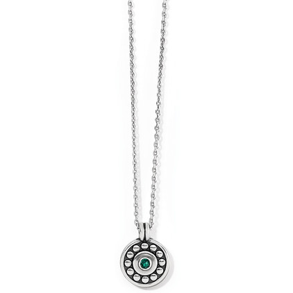 Brighton Pebble Dot Medali Petite Reversible Necklace Emerald