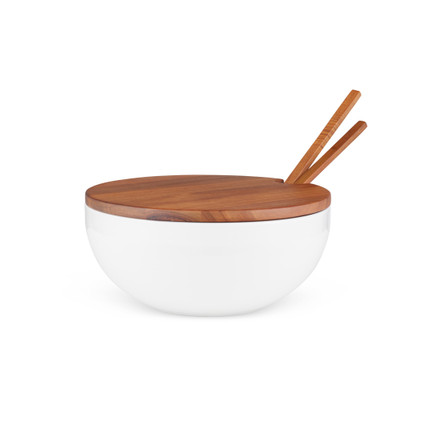 Nambe Duets Salad Bowl with Lid & Servers