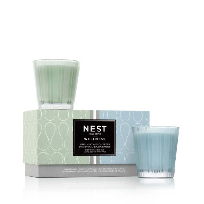 Nest Wellness Wild Mint & Eucalyptus and Driftwood & Chamomile 8.1oz Candle Duo Gift Set