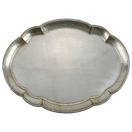 Vietri Florentine Wooden Accessories Platinum Large Oval Tray