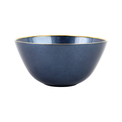 Vietri Metallic Glass Sapphire Deep Bowl