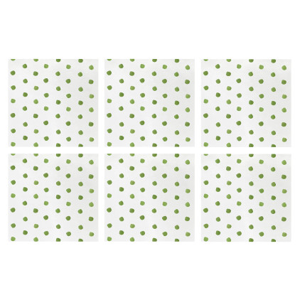 Vietri Papersoft Napkins Dot Green Cocktail Napkins (Pack of 20) - Set of 6