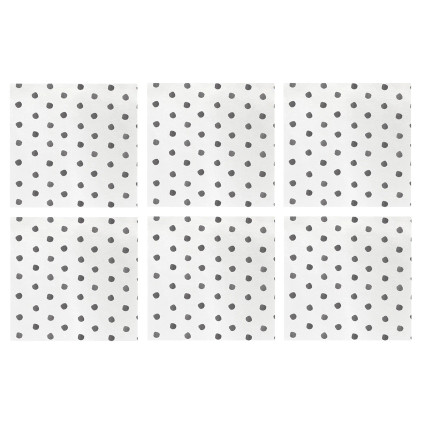 Vietri Papersoft Napkins Dot Gray Cocktail Napkins (Pack of 20) - Set of 6