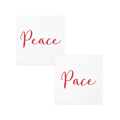 Vietri Papersoft Napkins Peace/Pace Cocktail Napkins (Pack of 20) - Set of 6