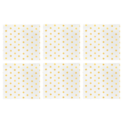 Vietri Papersoft Napkins Dot Yellow Cocktail Napkins (Pack of 20) - Set of 6