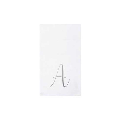 Vietri Papersoft Napkins Silver Monogram Guest Towels (Pack of 20)