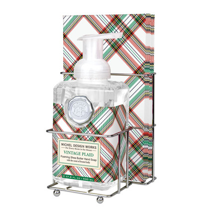 Michel Design Vintage Plaid Foaming Soap Napkin Set