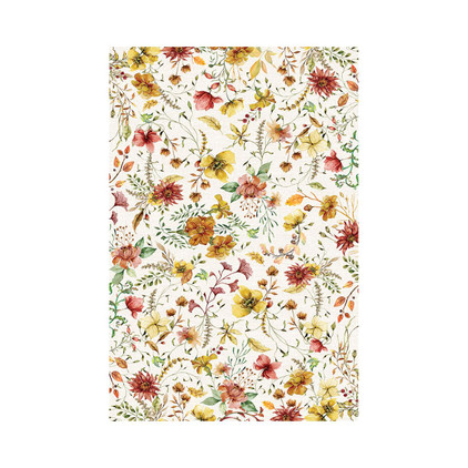 Michel Design Fall Leaves & Flowers Cotton Rectangular Tablecloth