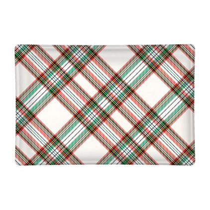 Michel Design Vintage Plaid Rectangular Glass Soap Dish