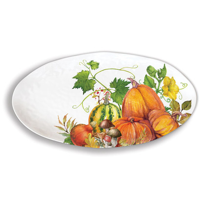 Michel Design Pumpkin Prize Melamine Serveware Oval Platter