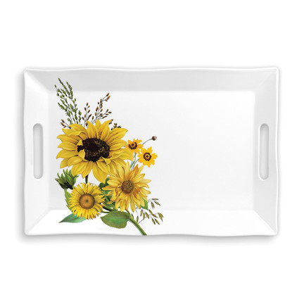 Michel Design Sunflower Melamine Serveware Large Tray