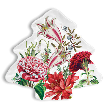 Michel Design Christmas Bouquet Melamine Serveware Christmas Tree Plate