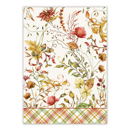 Michel Design Fall Leaves & Flowers Kitchen Towel