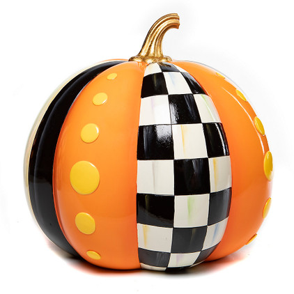 MacKenzie Childs Boo Patchwork Pumpkin