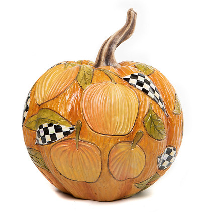 MacKenzie Childs Woodland Carved Pumpkin - Medium