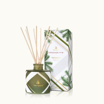 Thymes Frasier Fir - Frosted Plaid Petite Reed Diffuser