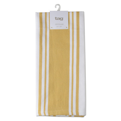 Tag Wide Stripe Dishtowel Yellow