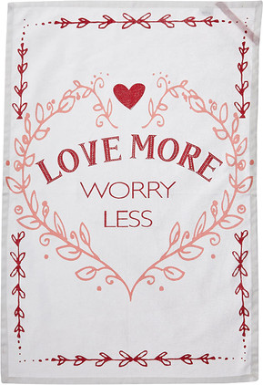 Tag Love More Worry Less Dishtowel