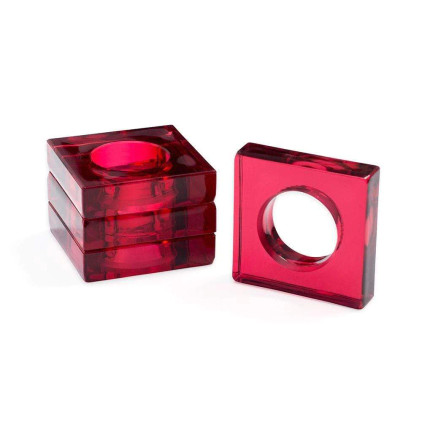 Caspari Acrylic Napkin Ring Cranberry (4)