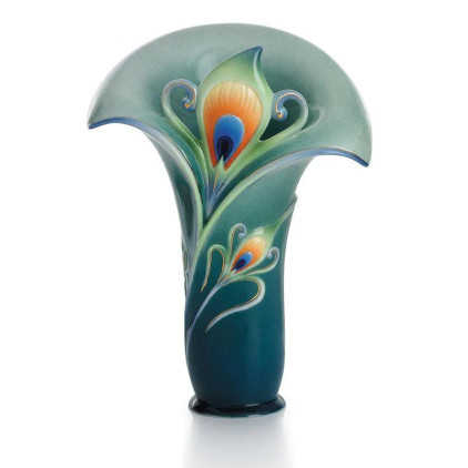 Franz Luminescence Magnificent Peacock Small Vase