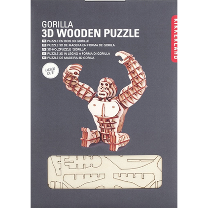 Kikkerland Gorilla 3D Wooden Puzzle