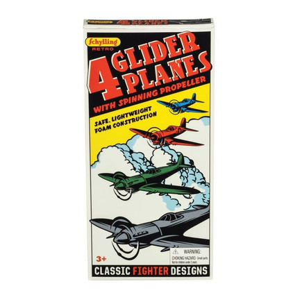 Schylling Retro Glider Airplane Toy 4 Pack