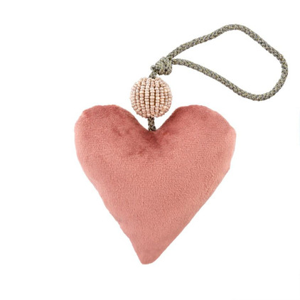 Indaba Velvet Heart Ornament Rose