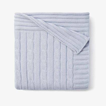 Elegant Baby Cable Blanket 30X40 - Blue