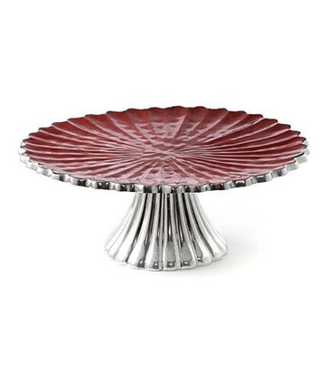 Julia Knight Peony 14 Inch Cake Stand - Pomegranate