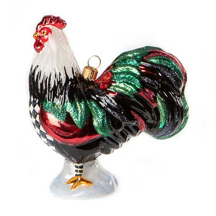 MacKenzie Childs Glass Ornament - Rooster