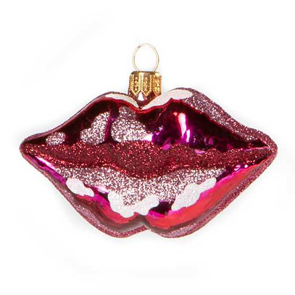 MacKenzie Childs Glass Ornament - Pucker Up