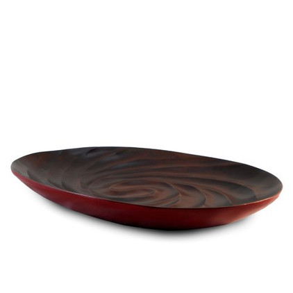 Enrico Mango Wood Chili Pepper Red Spiral Platter