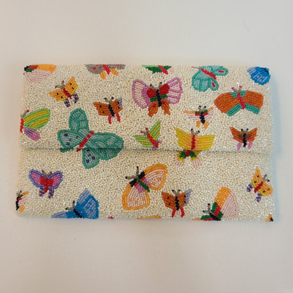 Tiana Designs Butterfly Beaded Clutch