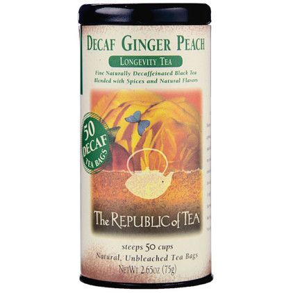 Republic Of Tea Ginger Peach Decaf Tea Bag 50 Count