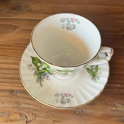Fine English China May Flower Of The Month Cup & Saucer
