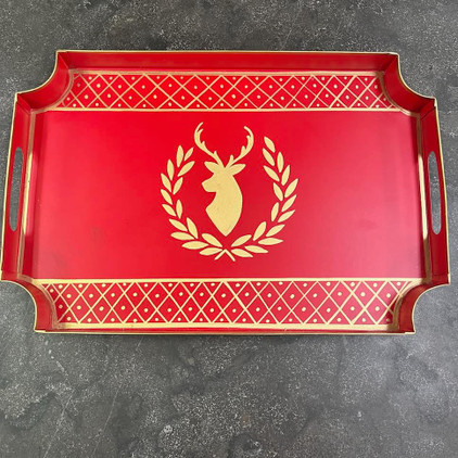 Jaye's Studio Red Deer Handled Serving Tray