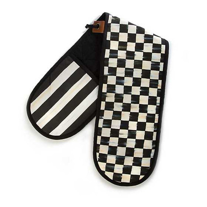 MacKenzie Childs Courtly Check Double Oven Mitt - Large