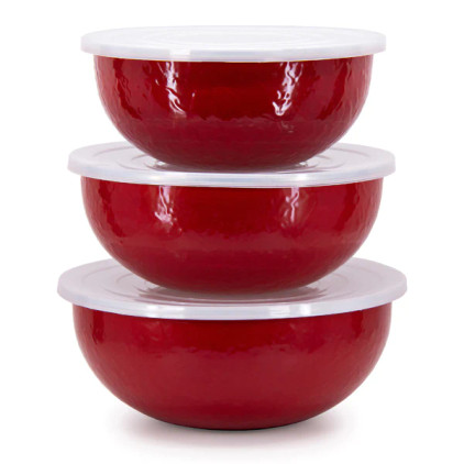 Golden Rabbit Solid Red Mixing Bowls