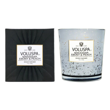 Voluspa Makassar Ebony 9oz Classic Speckle Candle