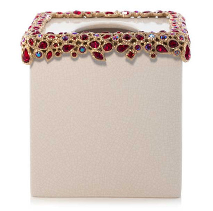 Jay Strongwater Bejeweled Tissue Box-Ruby