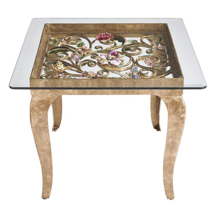 Jay Strongwater Josephine Floral Side Table