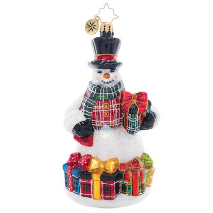 Christopher Radko Plaid Perfection Snowman Ornament