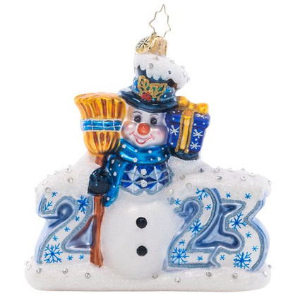 Christopher Radko Coolest Year Yet 2023 Snowman Ornament