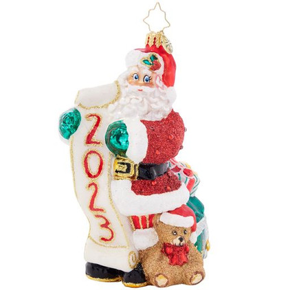 Christopher Radko Holly Jolly Santa 2023 New Year Ornament