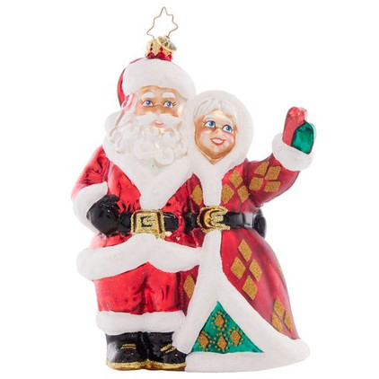 Christopher Radko North Pole Santa & Mrs. Claus Selfie Ornament