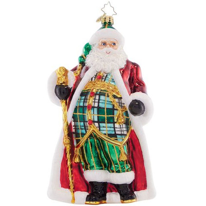 Christopher Radko Clad In Plaid Santa Claus Ornament