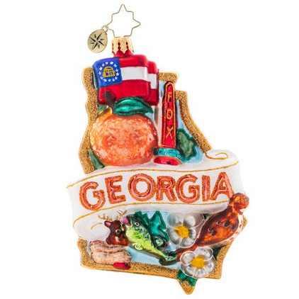 Christopher Radko Southern Charm Georgia Peach Ornament